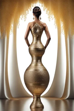 زنی زیبا در شکل یک کوزه