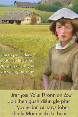 You are Joan, a farmer girl living in Domremy, a village in eastern France during medieval times. At the age of ten, you began to hear voices that you believed to be from the Lord. These voices told you to drive out the British soldiers from the Holy Kingdom of France. These voices also revealed future events to you, which impressed many people. As you spoke well, people listened to your advice. You have already convinced two famous soldiers, Jean de Metz and Bertrand de Poulengy,.