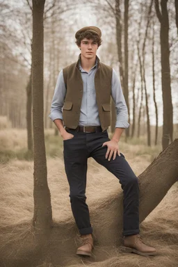 A young farmer 18 year old guy. Political campaign wothy picture. He's spanish and dutch. Portrait picture.