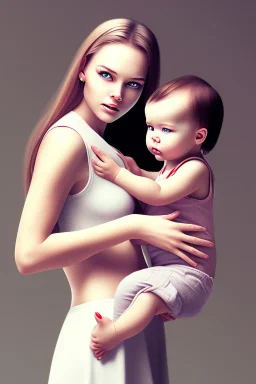 woman holding child, cute, beautiful