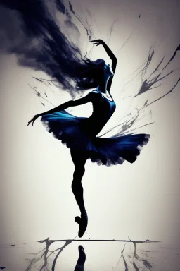 Explosive abstract image of a beautiful gothic girl doing ballet