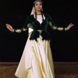 create this lady in a countryside next to a big tree next to river ,wild flowers scene