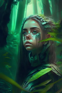 lost but found, futuristic forest, young beautiful girl named zyla