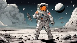 comic style, Moon landing