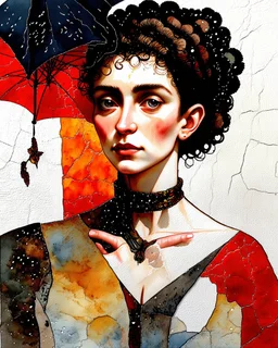 Weathering the storm, stone texture patchwork, watercolor and ink, intricate, elegant, Egon Schiele, Annigoni, Catrin Welz-Stein, debeh