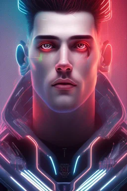 cyberpunk, head, men, portrai, tron