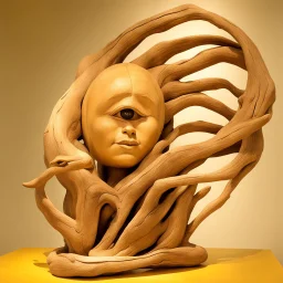 a surrealist sculpture made of driftwood by artist "Betye Saar",by artist "Meret Oppenheim",by artist "Louise Bourgeois"