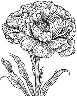 real massive Carnation flower coloring page