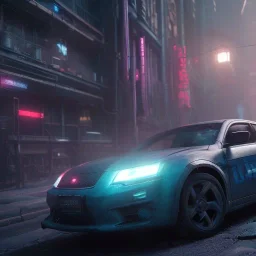 Cyberpunk, Car in night city, unreal engine 5, octane render,cinema4d, dynamic lighting, 8k, redshift render, highly, hyperrealism ultra realistic, hyper realistic.