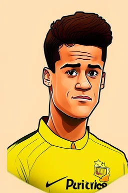 Philippe Coutinho Brazilian soccer player cartoon 2d