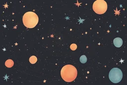 A drawing of stars in space