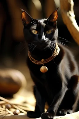 A black cat among primitive tribes
