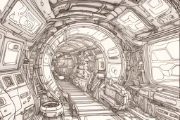 Side view, alien ship interior with lots of detail