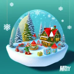 Cute tiny world Christmas diorama