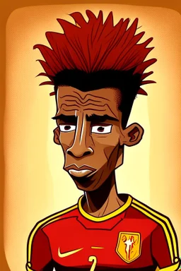 Romeo Lafia Belgian football player cartoon 2d