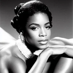 Create a black and white poster movie star celebrity Alyssa Cole by Herb Ritts photographer.The artwork should have a strong, elegant composition and capture the personality and emotion of Alyssa Cole. Use clean, simple lines and a sense of naturalness and simplicity.The artwork should be in soft colors, with strong contrasts and a high-key or low-key lighting effect.The composition should be balanced and symmetrical, with the subject positioned in the center or slightly off-center.