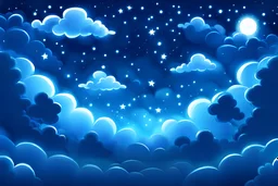 night sky background with clouds and stars for game inspired slavic mythology
