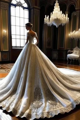 a very royal near easten luxurious and big wedding dress