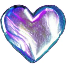 electric heart iridescent cloth