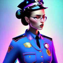 lady cop top in space