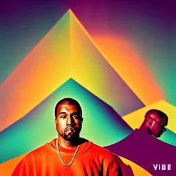 vibe; style of kanye west album cover; mellow colors