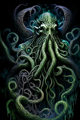 A captivating and thought-provoking realistic artwork design that challenges our perception of Cthulhu, the ancient cosmic entity. In this artwork, Cthulhu takes on the appearance of a poor man, contrasting its immense power and cosmic horror. The artwork captures the essence of destitution and vulnerability, while still highlighting Cthulhu's commanding presence. The intricate details, including the multitude of tentacles and a worn-out hat, are masterfully rendered in breathtaking 8K resolutio