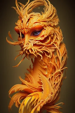 female, orange and yellow tones, insanely detailed and intricate, hypermaximalist, elegant, ornate, hyper realistic, super detailed, by Pyke Koch