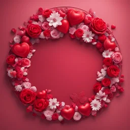 Frame red round Valentine's Day