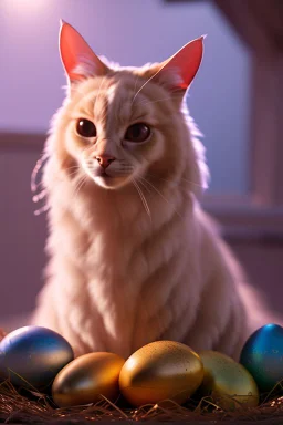 Jesus and easter eggs and cats bokeh digital painting extremely detailed studio lighting crisp quality and light reflections 8k cinematic lighting portrait photorealistic ultra detailed cinematic postprocessing focused