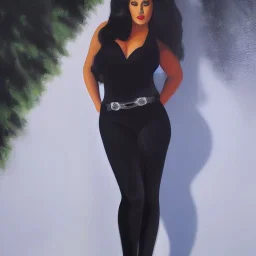 Full body portrait, painting, medium shot lady Chav