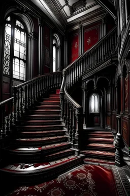 gothic mansion bloody staircase