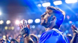 footballer giving a respectful salute to fans after a match, intricately detailed face, Professional photography, bokeh, a breathtaking background cinematic side light, medium shot, shot on dslr 64 megapixels sharp focus, canon lens, Hyperrealistic, concept art, 16k resolution