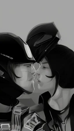 A couple in motorcycle