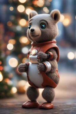 xmas bear squirrel chat robot, bokeh like f/0.8, tilt-shift lens 8k, high detail, smooth render, down-light, unreal engine, prize winning