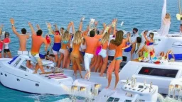 rowdy party on yacht