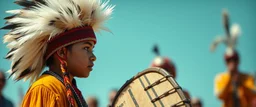 maga hat boy facing the native american drummer like in the press