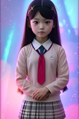 6 year old asian schoolgirl in school uniform portrait, epic colour treatment, cinematic colour treatment, meticulously intricate perfectly symmetrical extremely detailed, pixiv daily ranking, pixiv, extreme depth of field, artstation, spectacular details, volumetric lighting, masterpiece, cinematic, Hollywood production, 8k resolution, high definition, max octane render, vivid colors, max resolution, max perfectionism, realistic composition, professional photography, unreal engine