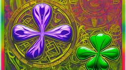 rave poster with Four-leaf clover and laser