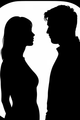 silhouette of female body facing male