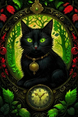 "Enigmatic Guardian": Embrace the enigma of the "Enigmatic Guardian" black cat design. Depicted in a mystical forest setting, this watchful feline exudes an air of mysterious protection. Eyes gleaming like precious gems, the cat is surrounded by ancient symbols, hinting at its role as a guardian of ancient secrets. Ideal for those who find solace in the enigmatic and embrace the bond between nature and feline companions.