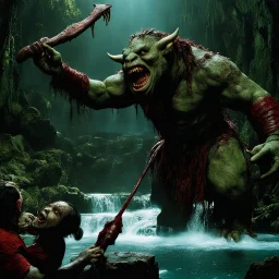 Ogre Lifting Lizard above a Rivers of Blood from Pan's Labyrinth (2006)