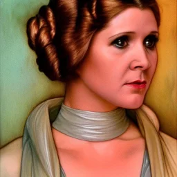 [[extrem stunning photorealistic Carrie Fisher as Princess Leia]] :: [[photorealistic hazel iris, short hair, head and shoulders portrait, 8k resolution photorealistic portrait by WLOP, Alphonse Mucha, dynamic lighting, hyperdetailed, intricately detailed, triadic colors]]
