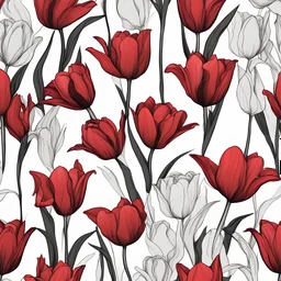 Create red tulip and black background