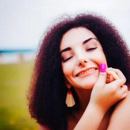 women leaning in for a kiss, portrait, alone, single