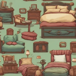 expensive bed design, game art style