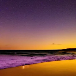 Evening stars over the ocean after sunset