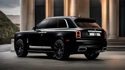 Rolls Royce Cullinan mixed with Black Matt Color No Reflection, Super Detailed, desktop wallpaper, 4K