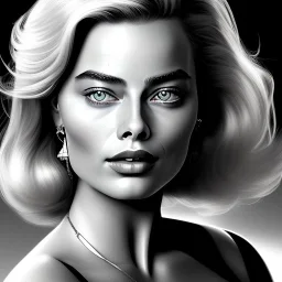 :Portrait of Margot Robbie:: : Domenico Induno RITRATTO DI CONTADINA :: : lithograph, ink drawing :: : trending on artstation, insane details ::