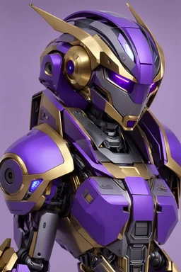 Sci-Fi, Humanoid Combat Robot Purple and Golden, Space, Magic