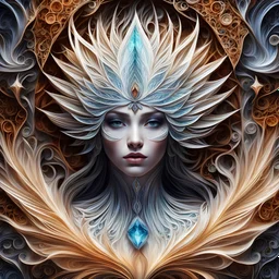 ethereal fantasy concept art of intricate paper quilled sand spirit, vibrant, beautiful crystal glass quills, hyper detailed, insane depth, gorgeous composition, chaotic but orderly, magnificent, celestial, ethereal, painterly, epic, majestic, magical, fantasy art, cover art, dreamy, magic, surreal, fantasy, digital art, wlop, artgerm and patrick nagel, ultra hd, realistic, vivid colors, by addiedigi, highly detailed.